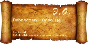 Debreczeni Orsolya névjegykártya
